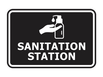 Signs ByLITA Classic Framed Sanitation Station Door or Wall Sign Easy Installation | Health And Safety | Building And Hospitality Signs